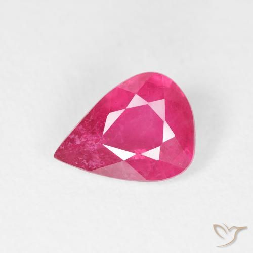 1.26ct طبيعي وردي فاقع ياقوت, شكل الكمثرى, قليلا جدا