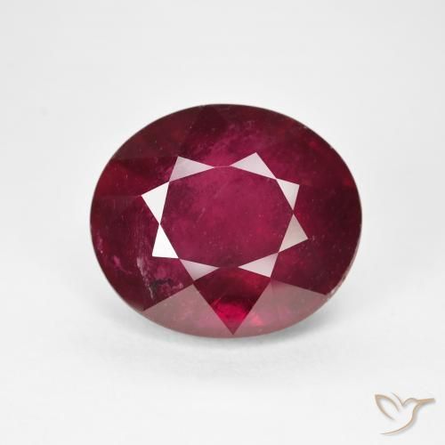 15.28ct طبيعي أحمر نبيذى غامق ياقوت, بيضوي, قليلا جدا
