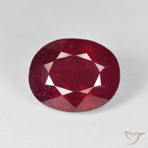 12.66ct طبيعي أحمر غامق ياقوت, بيضوي, قليلا جدا