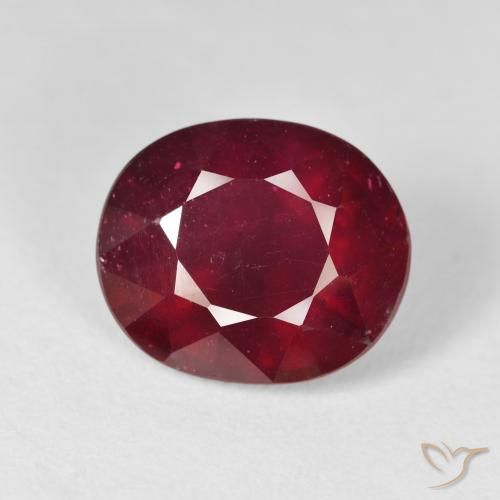11.22ct طبيعي احمر غامق ياقوت, بيضوي, قليلا جدا