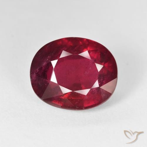 12.14ct طبيعي أحمر لامع ياقوت, بيضوي, قليلا جدا