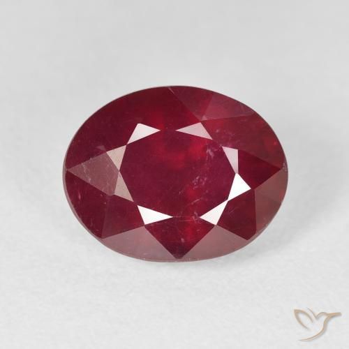 5.72ct طبيعي أحمر غامق ياقوت, بيضوي, قليلا جدا