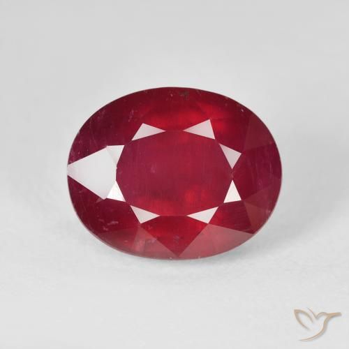 6.53ct طبيعي أحمر المربى ياقوت, بيضوي, قليلا جدا