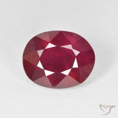 5.88ct طبيعي أحمر متوسط ياقوت, بيضوي, قليلا جدا