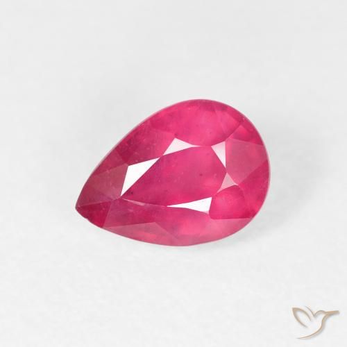1.18ct طبيعي أحمر وردى ياقوت, شكل الكمثرى, VS-SI