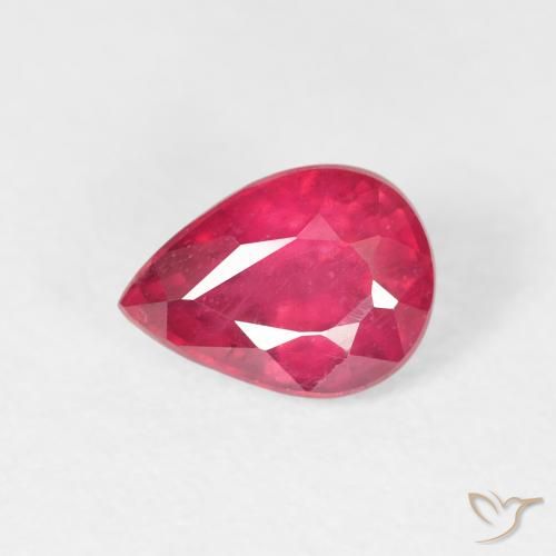 1.11ct طبيعي أحمر متوسط ياقوت, شكل الكمثرى, VS-SI