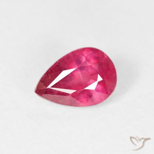 0.63ct طبيعي أحمر فاتح ياقوت, شكل الكمثرى, VS-SI