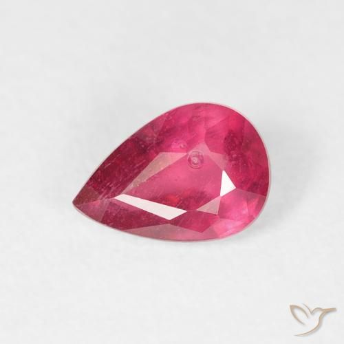 0.60ct طبيعي قرمزى غامق ياقوت, شكل الكمثرى, VS-SI