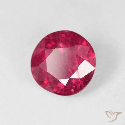 ياقوت Medium Dark-Red طبيعي، دائري، 0.99 قيراط، قليلا جدا