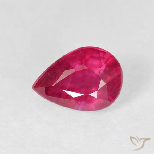 1.22ct طبيعي أحمر فاتح ياقوت, شكل الكمثرى, VS-SI
