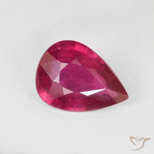 1.14ct طبيعي أحمر وردى ياقوت, شكل الكمثرى, VS-SI