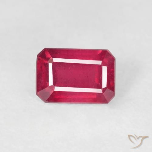 1.08ct طبيعي أحمر المربى ياقوت, قص الزمرد, قليلا جدا