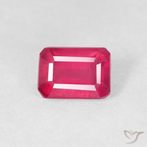 0.82ct طبيعي أحمر متوسط ياقوت, قص الزمرد, قليلا جدا