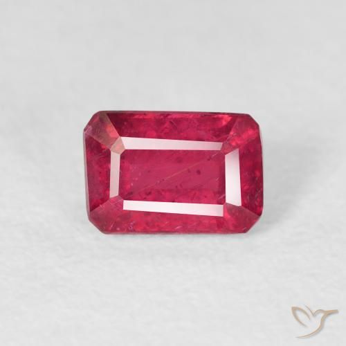 1.06ct طبيعي أحمر متوسط ياقوت, قص الزمرد, قليلا جدا