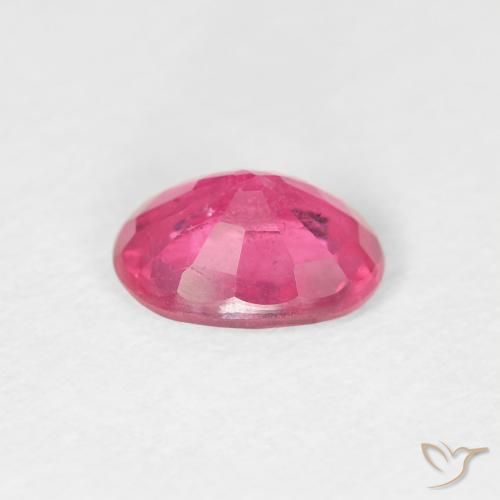 ياقوت Medium Dark-Pink طبيعي، بيضوي، 1.06 قيراط، قليلا جدا