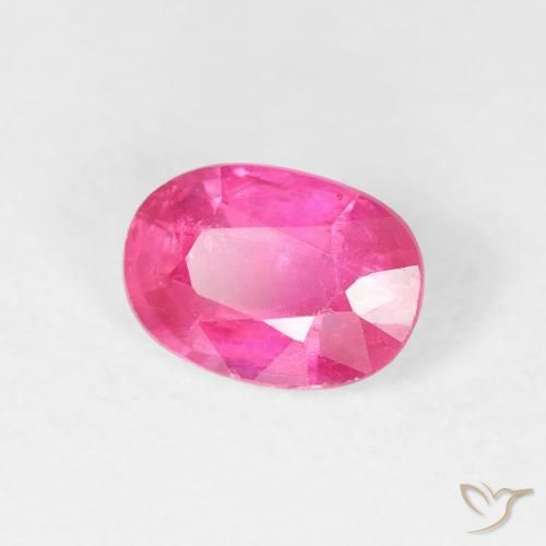 ياقوت Medium Dark-Pink طبيعي، بيضوي، 1.27 قيراط، قليلا جدا