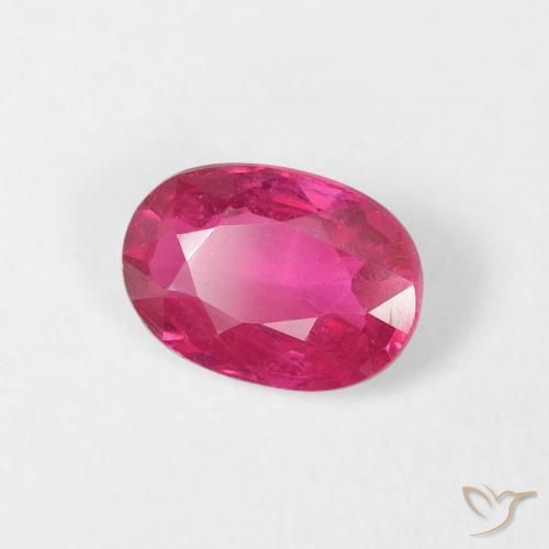 ياقوت Medium Dark-Pink طبيعي، بيضوي، 1.09 قيراط، قليلا جدا
