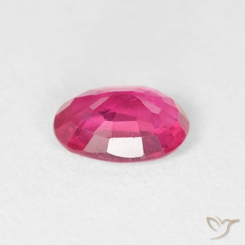 ياقوت Medium Dark-Pink طبيعي، بيضوي، 1.09 قيراط، قليلا جدا