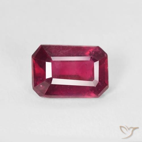 1.13ct طبيعي وردى محمر غامق ياقوت, قص الزمرد, قليلا جدا