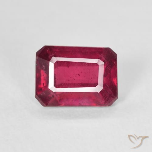 1.41ct طبيعي أحمر وردى ياقوت, قص الزمرد, قليلا جدا