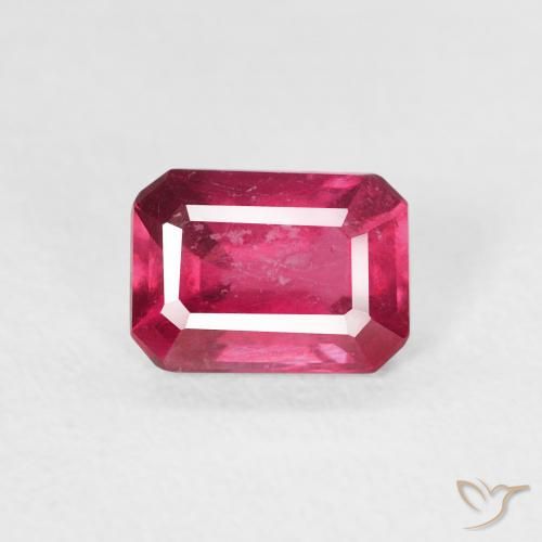 1.08ct طبيعي وردى محمر غامق ياقوت, قص الزمرد, قليلا جدا