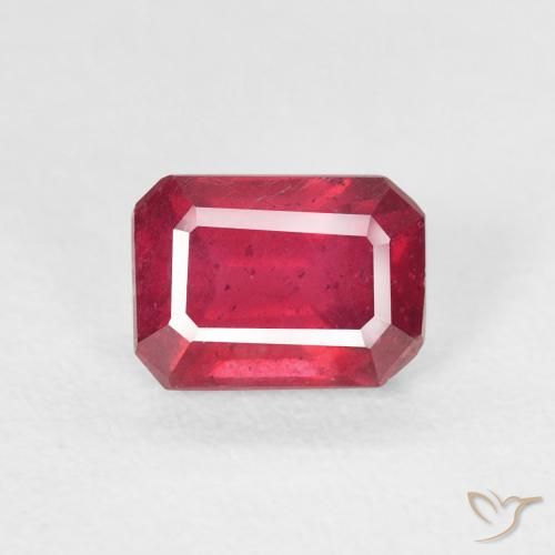 1.43ct طبيعي أحمر المربى ياقوت, قص الزمرد, قليلا جدا
