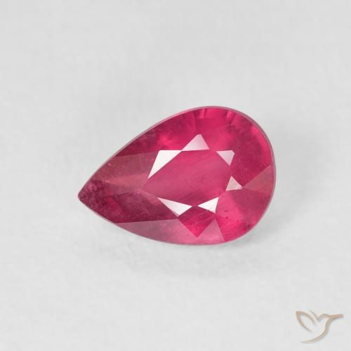0.95ct طبيعي Medium Dark-Red ياقوت, شكل الكمثرى, VS-SI