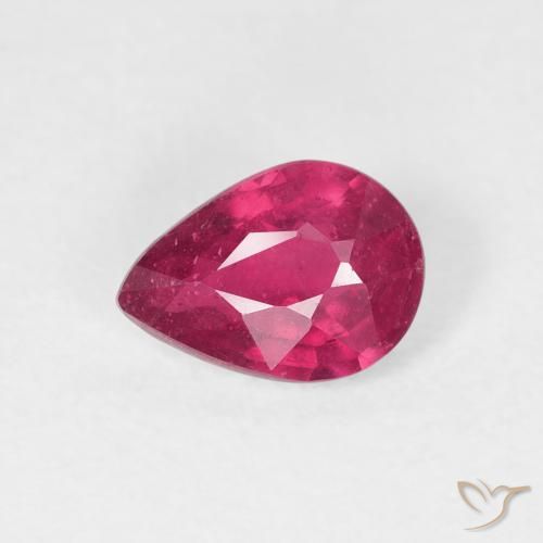 0.91ct طبيعي أحمر فاتح ياقوت, شكل الكمثرى, VS-SI