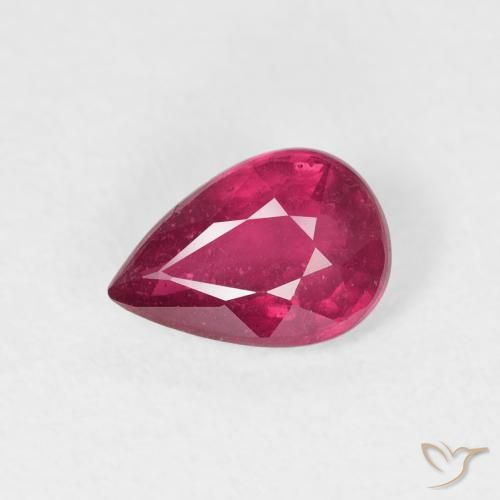 0.94ct طبيعي أحمر وردى ياقوت, شكل الكمثرى, VS-SI
