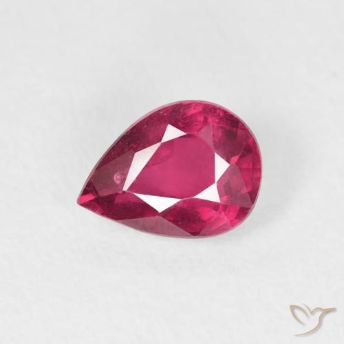 0.91ct طبيعي اوردي امحمر ياقوت, شكل الكمثرى, VS-SI
