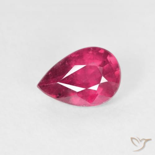 0.89ct طبيعي أحمر فاتح ياقوت, شكل الكمثرى, VS-SI