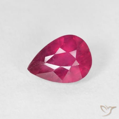 0.98ct طبيعي أحمر المربى ياقوت, شكل الكمثرى, VS-SI