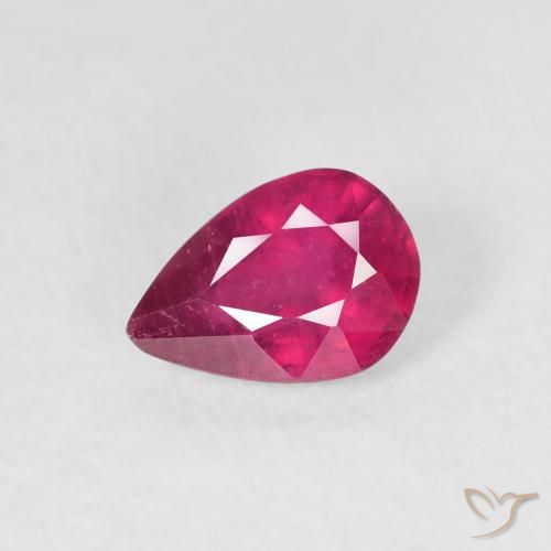 0.87ct طبيعي أحمر فاتح ياقوت, شكل الكمثرى, VS-SI