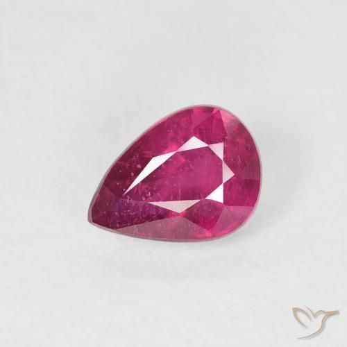 0.84ct طبيعي أحمر فاتح ياقوت, شكل الكمثرى, VS-SI
