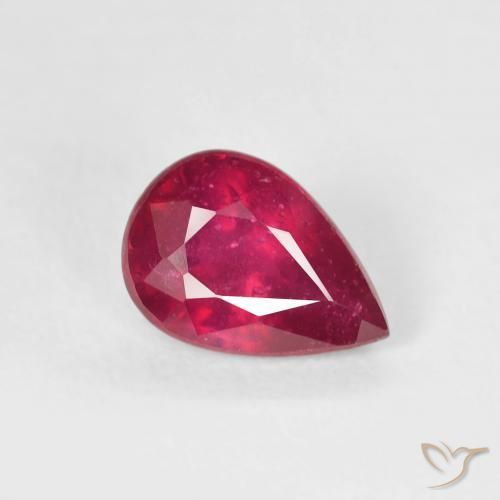 1.11ct طبيعي اوردي امحمر ياقوت, شكل الكمثرى, VS-SI