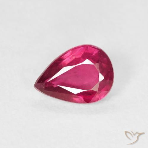 0.86ct طبيعي أحمر فاتح ياقوت, شكل الكمثرى, VS-SI