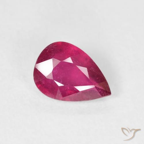 0.93ct طبيعي أحمر فاتح ياقوت, شكل الكمثرى, VS-SI
