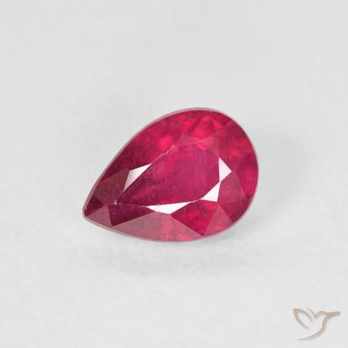 0.85ct طبيعي أحمر وردى ياقوت, شكل الكمثرى, VS-SI