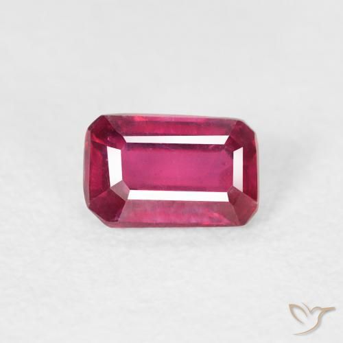 0.69ct طبيعي أحمر فاتح ياقوت, قص الزمرد, قليلا جدا
