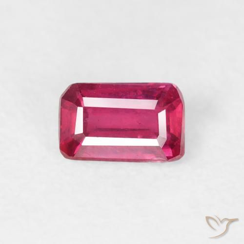 0.74ct طبيعي أحمر فاتح ياقوت, قص الزمرد, قليلا جدا