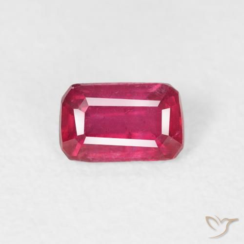 0.67ct طبيعي أحمر فاتح ياقوت, قص الزمرد, قليلا جدا