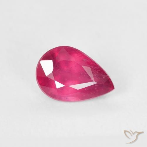 0.70ct طبيعي أحمر فاتح ياقوت, شكل الكمثرى, VS-SI