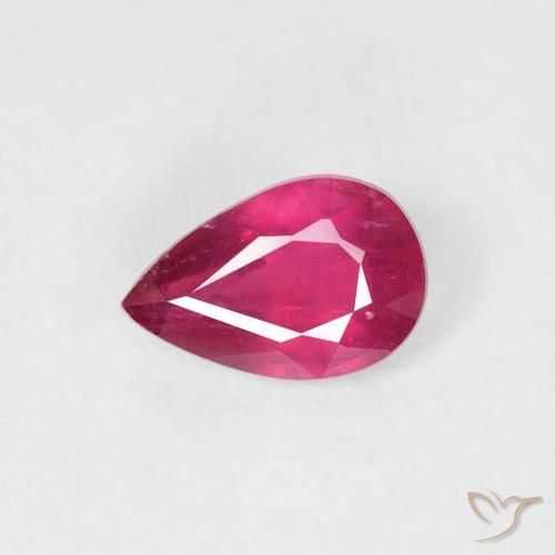 0.56ct طبيعي أحمر وردى ياقوت, شكل الكمثرى, VS-SI