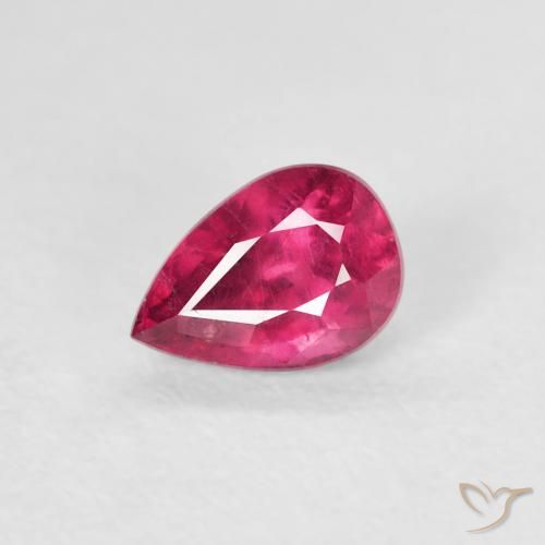 0.63ct طبيعي أحمر فاتح ياقوت, شكل الكمثرى, VS-SI