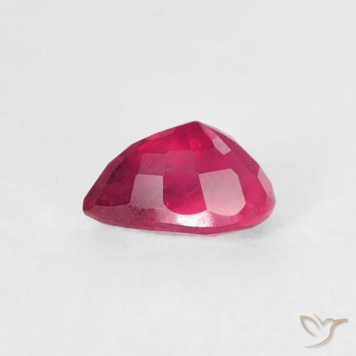 ياقوت Medium Dark-Red طبيعي، شكل الكمثرى، 0.76 قيراط، VS-SI