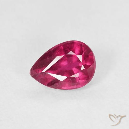 0.62ct طبيعي أحمر وردى ياقوت, شكل الكمثرى, VS-SI