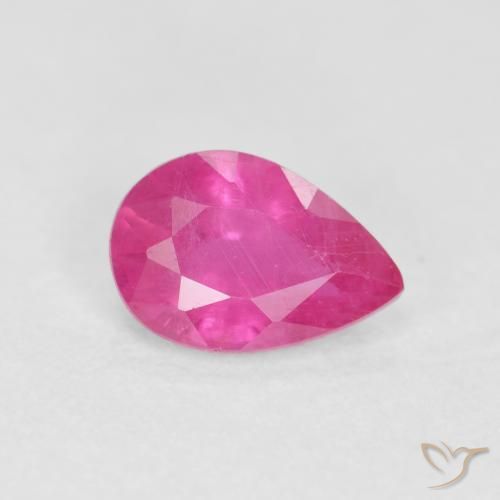 0.57ct طبيعي Medium Dark-Pink ياقوت, شكل الكمثرى, VS-SI