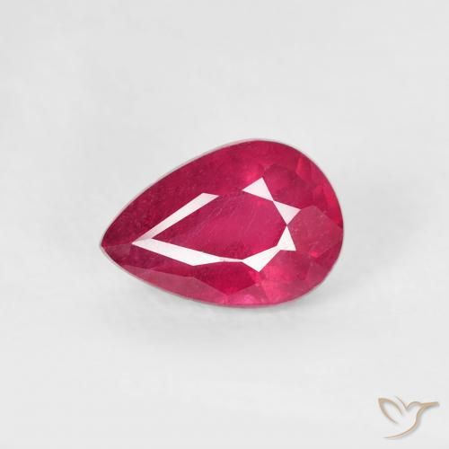 0.73ct طبيعي أحمر المربى ياقوت, شكل الكمثرى, VS-SI