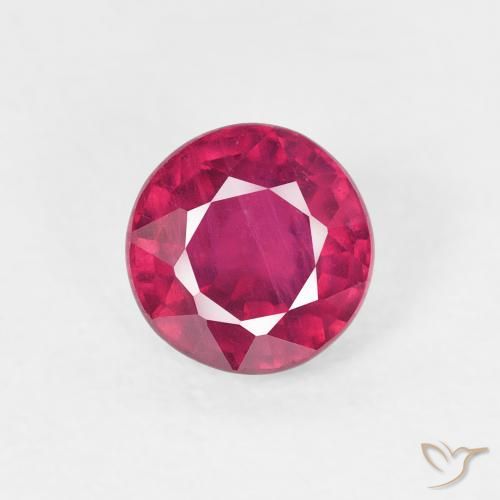 1.02ct طبيعي أحمر فاتح ياقوت, دائري, قليلا جدا