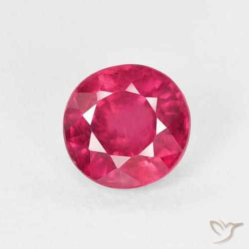 1.14ct طبيعي أحمر فاتح ياقوت, دائري, قليلا جدا